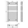 Chrome Vertical Bathroom Towel Radiator 600W -  1200 x 500mm - Electric