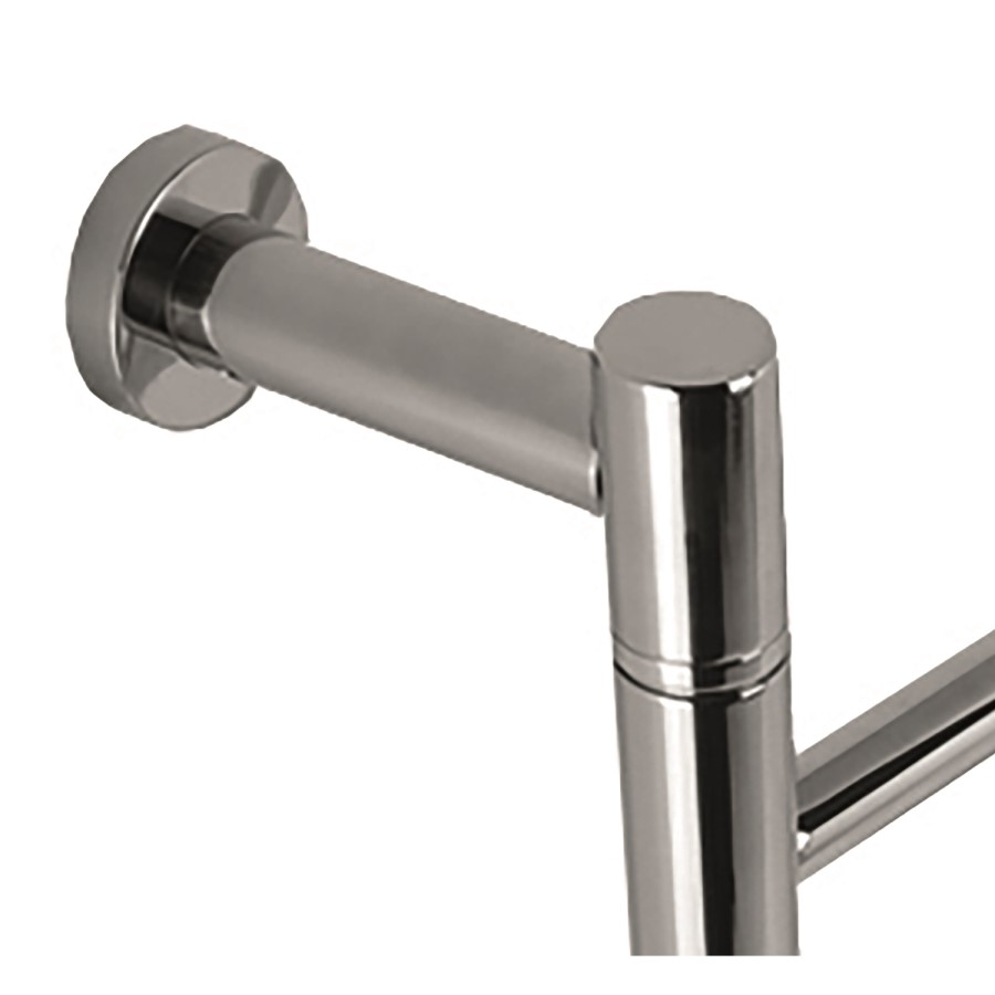 Polished Stainless Steel Bathroom Towel Radiator with Moveable Arms 45W - 600 x 500mm- Electric