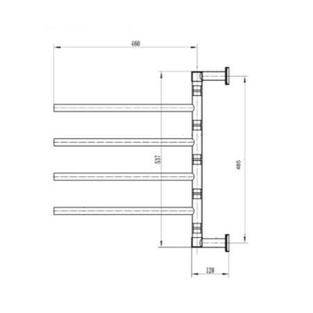 Polished Stainless Steel Bathroom Towel Radiator with Moveable Arms 45W - 600 x 500mm- Electric