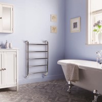 Polished Stainless Steel Vertical Bathroom Towel Radiator with Curved Side Rails 55W - 700 x 600mm -