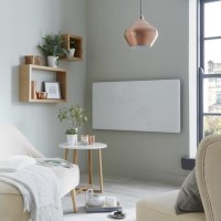 White Horizontal Glass Radiator - 600 x 1000mm