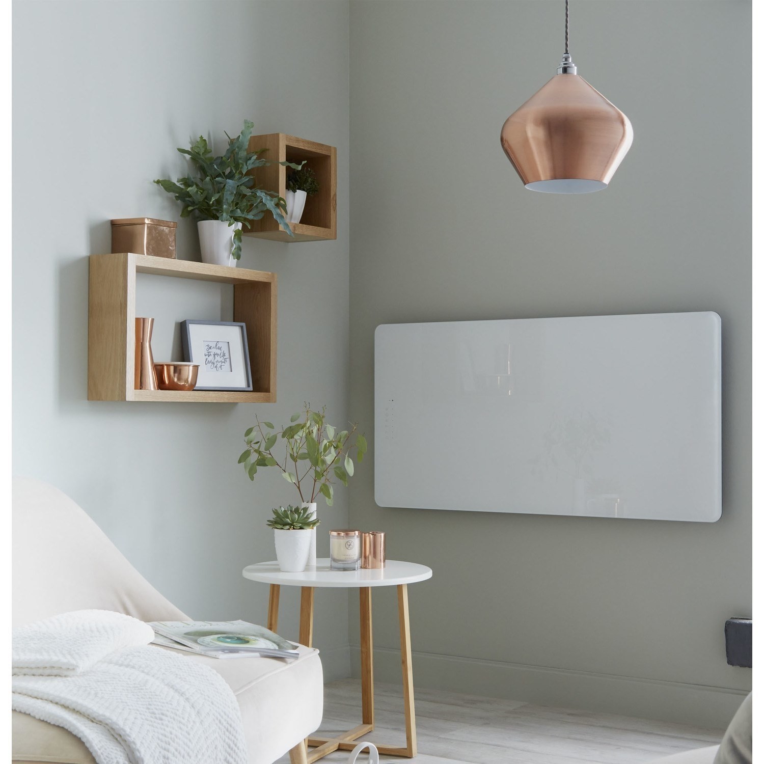 White Horizontal Glass Radiator 600W - 600 x 800mm - Electric - Better ...