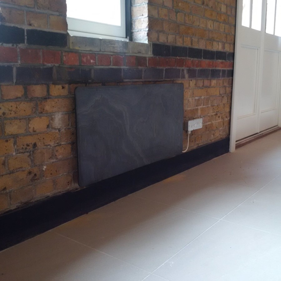 Grey Stone Horizontal Glass Radiator 700W - 500 x 1000mm - Electric
