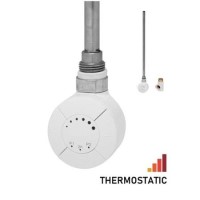 Thermostatic Towel Rail Element with Dual Fuel Kit 600W - White