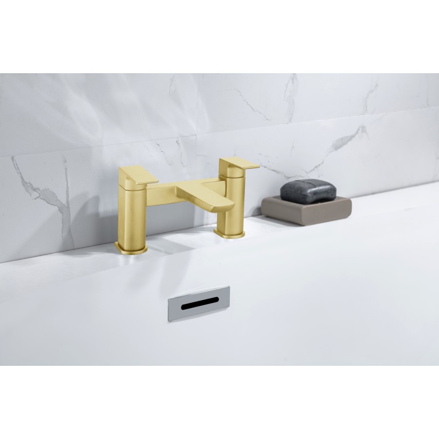 Brushed Brass Bath Mixer Tap - Zana