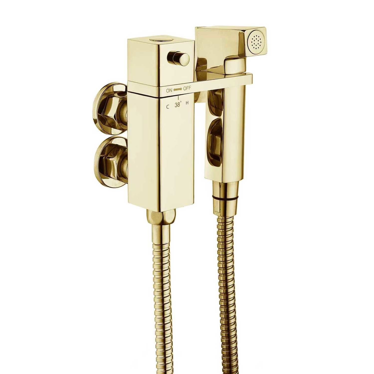 Zana Brass Brushed Thermostatic Douche Shower / Bidet Shower Spray Kit
