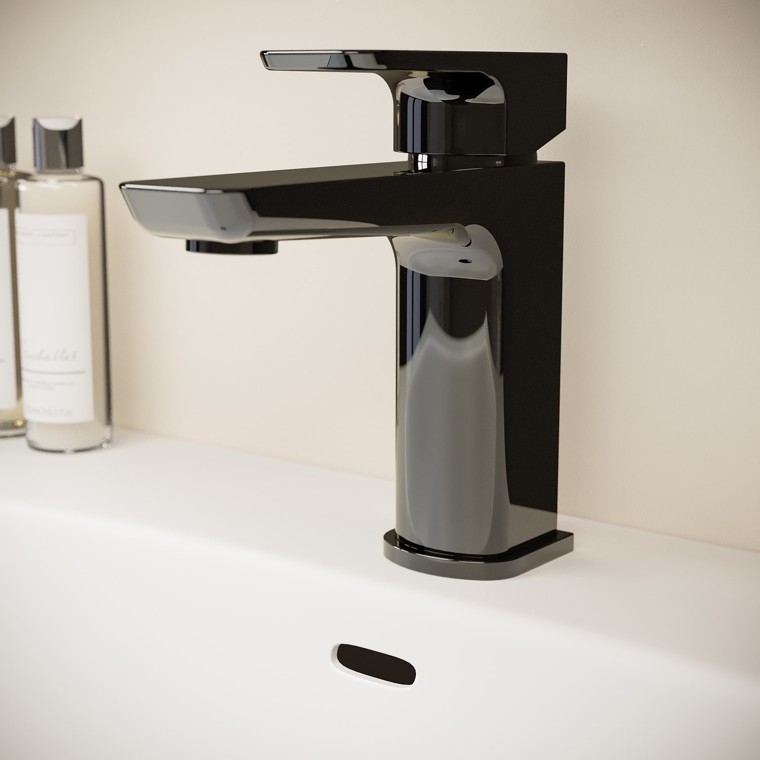 Zana Black Chrome Mono Basin Mixer Tap With Slotted Basin Waste