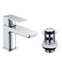 GRADE A1 - Chrome Cloakroom Mono Basin Mixer Tap With Waste - Zana