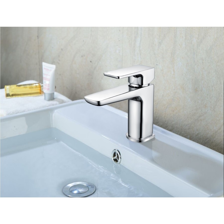 GRADE A1 - Chrome Cloakroom Mono Basin Mixer Tap With Waste - Zana