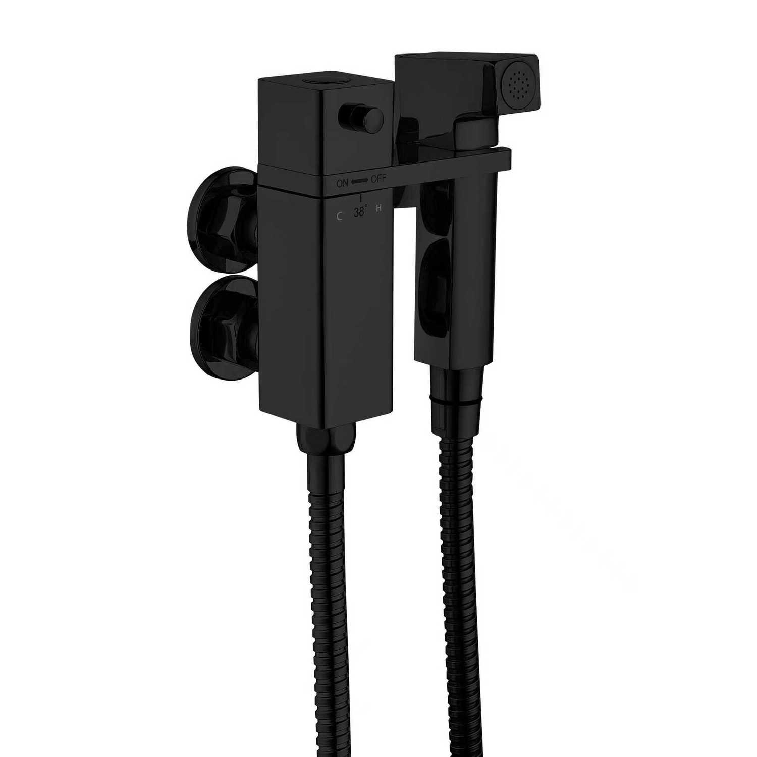 Zana Black Thermostatic Douche Shower / Bidet Shower Spray Kit