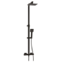 Black Thermostatic Bar Mixer Shower Set with Slide Rail Kit &  Hand Shower - Zana