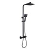 Black Thermostatic Mixer Shower with Square Overhead &amp; Handset - Zana