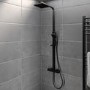 Black Thermostatic Bar Mixer Shower Set with Slide Rail Kit &  Hand Shower - Zana