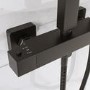 Black Thermostatic Bar Mixer Shower Set with Slide Rail Kit &  Hand Shower - Zana
