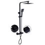 Black Thermostatic Bar Mixer Shower Set with Slide Rail Kit &  Hand Shower - Zana