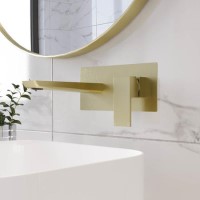 Brushed Brass Wall Mounted Basin Tap - Zana Brushed Brass Wall Mounted Basin Tap - Zana