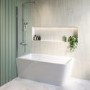Chrome Square Thermostatic Bar Bath Mixer Shower Set with Bath Filler Spout Slide Rail Kit & Hand Shower - Zana
