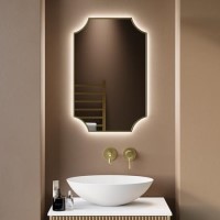 Traditional Brass Backlit Heated Bathroom Mirror with Lights 500 x 750mm - Zeus