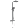 GRADE A1 - Gunmetal Grey Thermostatic Mixer Shower with Square Overhead & Hand Shower - Zana