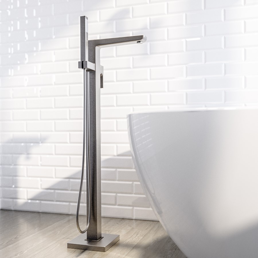 Gunmetal Freestanding Bath Shower Mixer - Zana