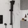 Black Square Adjustable Height Slide Rail Kit with Hand Shower - Zana