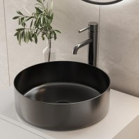 Stainless Steel Gunmetal Round Countertop Basin 400mm - Zorah Stainless Steel Gunmetal Round Countertop Basin 400mm - Zorah