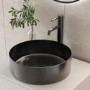 Stainless Steel Gunmetal Round Countertop Basin 400mm - Zorah