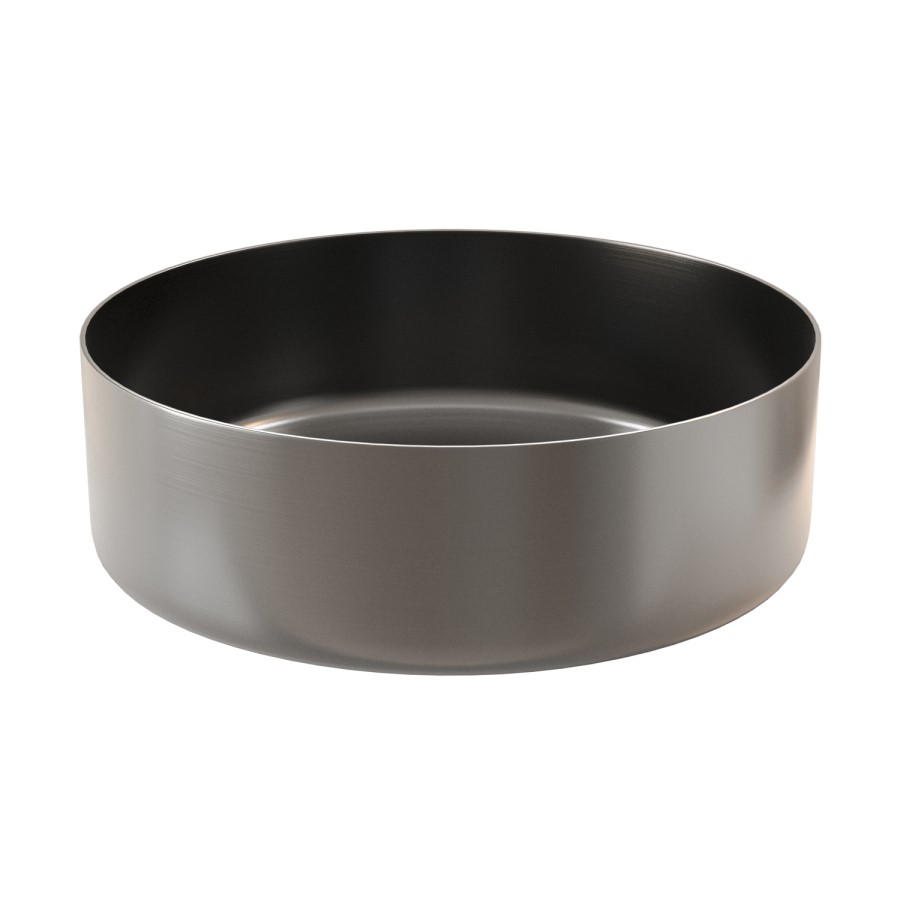 Stainless Steel Gunmetal Round Countertop Basin 400mm - Zorah