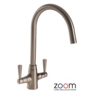 Zoom ZP1004 Bellagio Twin Lever Monobloc Brushed Nickel Tap
