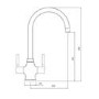 Zoom ZP1010 Brampten Twin Lever Monobloc Chrome Tap