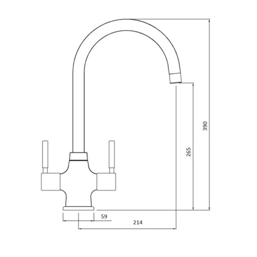 Zoom ZP1010 Brampten Twin Lever Monobloc Chrome Tap