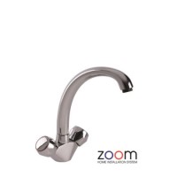 Zoom ZP1022 Milano Twin Lever Monobloc Chrome Tap