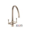 Zoom ZP1033 Gosford Twin Lever Monobloc Brushed Nickel Tap