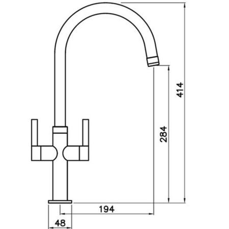 Zoom ZP1068 Linear Style Twin Lever Monobloc Brushed Nickel Tap