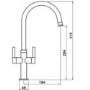 Zoom ZP1068 Linear Style Twin Lever Monobloc Brushed Nickel Tap