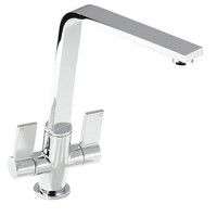 Zoom ZP1069 Linear Flair Twin Lever Monobloc Chrome Tap