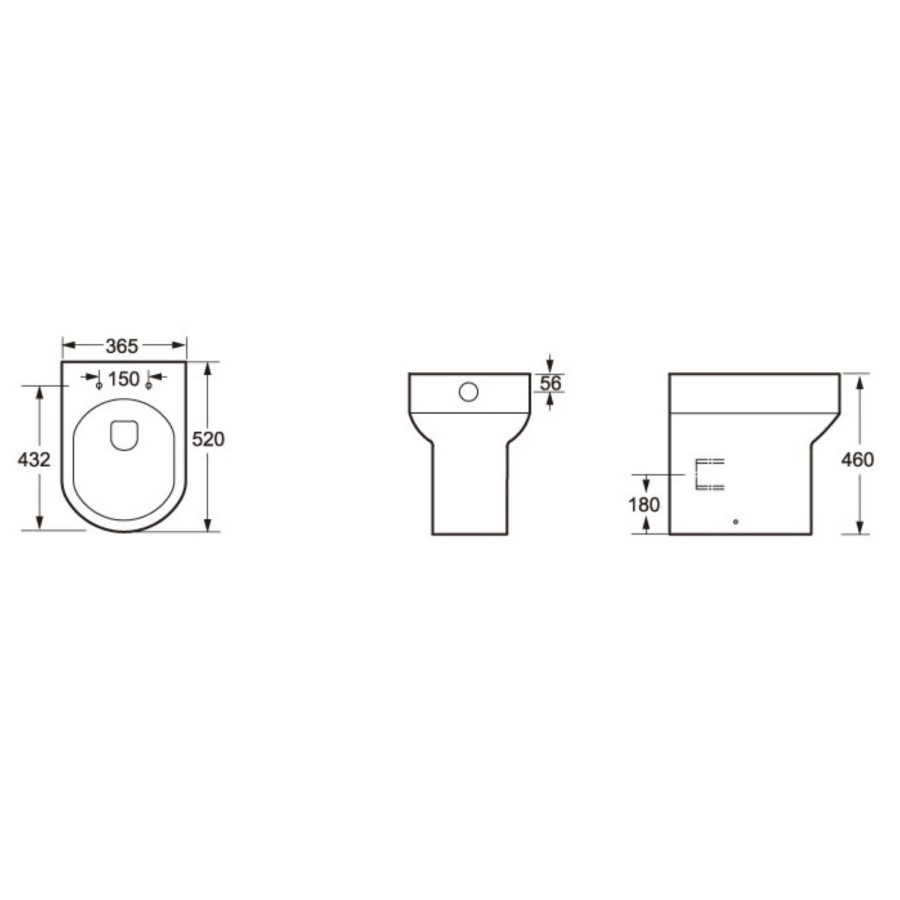 Arc Comfort Height Back to Wall Toilet - Without Seat