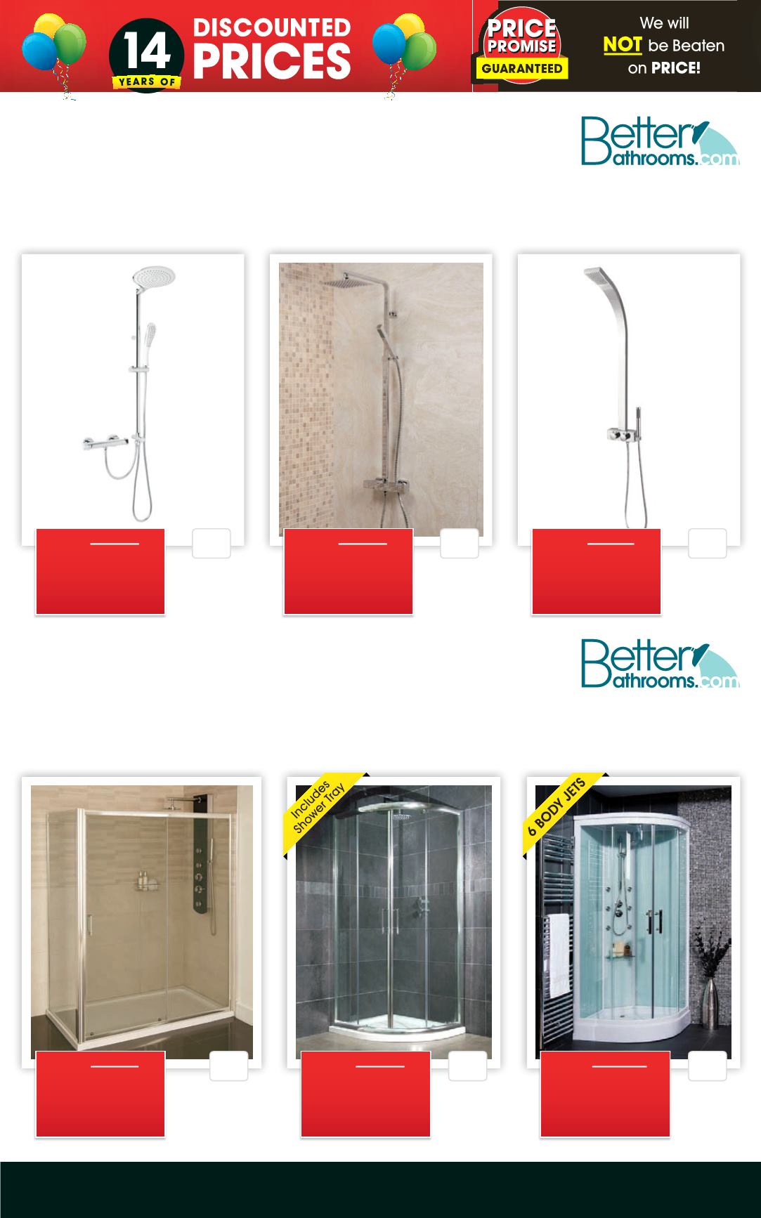 Better Bathrooms | 14 Years Of Discounted Prices Deal Sheet