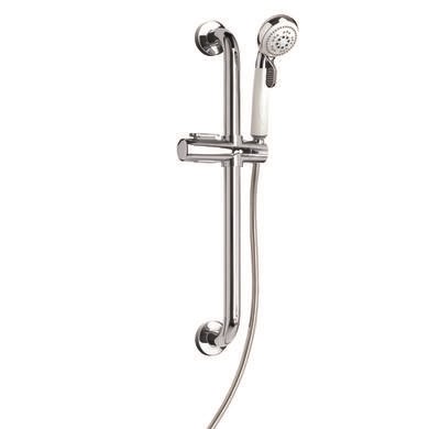Chrome Round Adjustable Height Slide Rail Kit Hand Shower