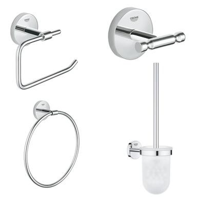 BauCosmopolitan 4 Piece Chrome Bathroom Accessory Set