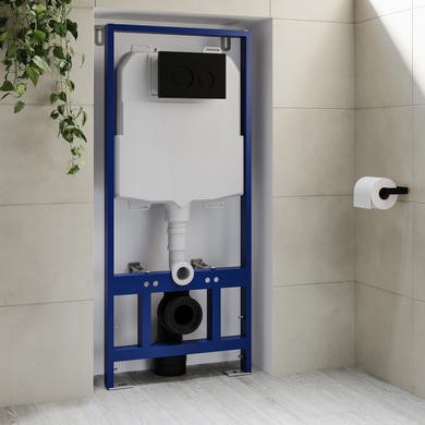 1168mm Wall Hung Toilet Frame & Mechanical Flush Plate Concealed Cistern