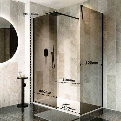 ELEGANT 800x1400mm Fixed Bath Screen Frameless Rectangular 6mm Safety - View #4