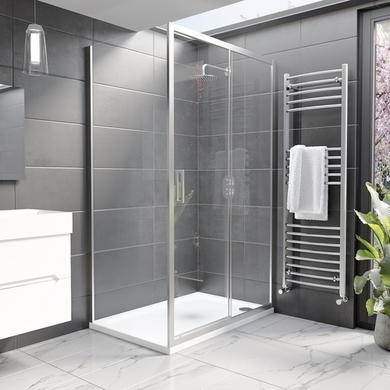 1200x900mm Chrome 8mm Glass Rectangular Sliding Shower Enclosure