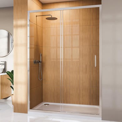 1400mm Chrome Sliding Door Shower Enclosure 8mm Glass