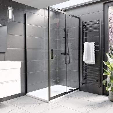1200x900mm 8mm Glass Rectangular Sliding Shower Enclosure Shower Tray