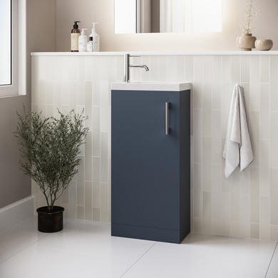 400mm Freestanding Cloakroom Vanity Unit Basin Chrome Handle