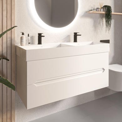 1200mm Wall Hung Double Vanity Unit Basins