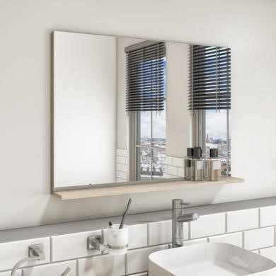 Rectangular Oak Mirror Shelf 650 x 900mm