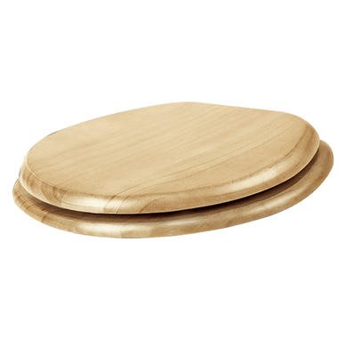 Solid Blonded Pine Round Toilet Seat Non Slip Chrome Hinges Croydex Flexi Fix