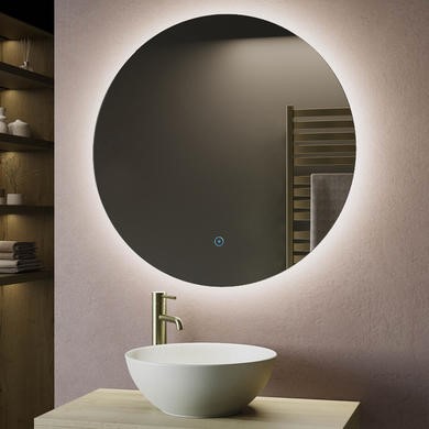 ONLY OPENED 800 x 800mm Round Backlit Mirror